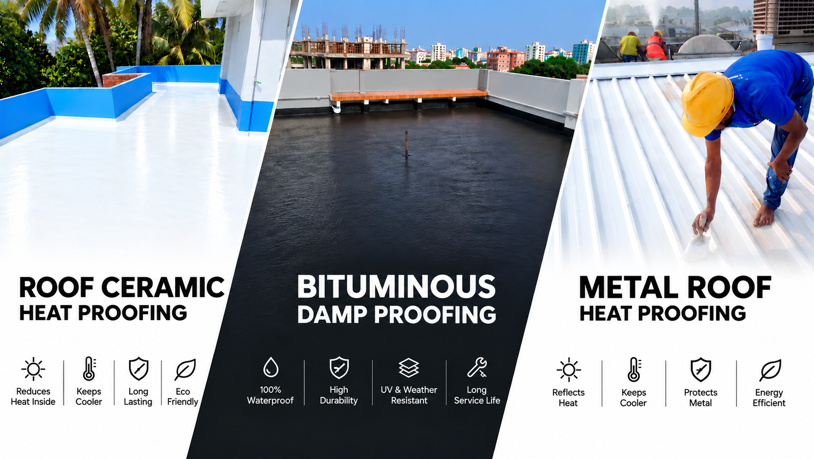 Roof Water Proofing, Damp Proofing, Heat Proofing Service_Michael Construction and Chemical