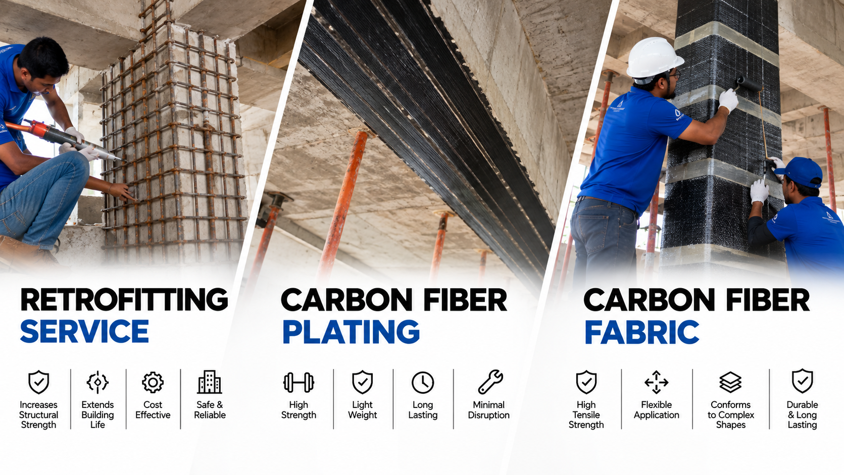 retrofitting, carbon fiber plating, FRP, CFRP _ Michael construction chemical